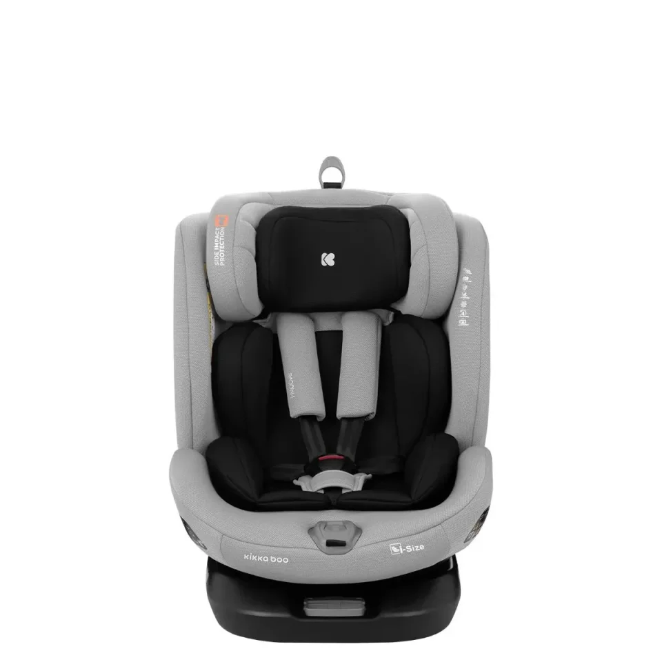 Вращающееся автокресло с изофиксом KikkaBoo i-Moove Light Grey, 40-150 см foto