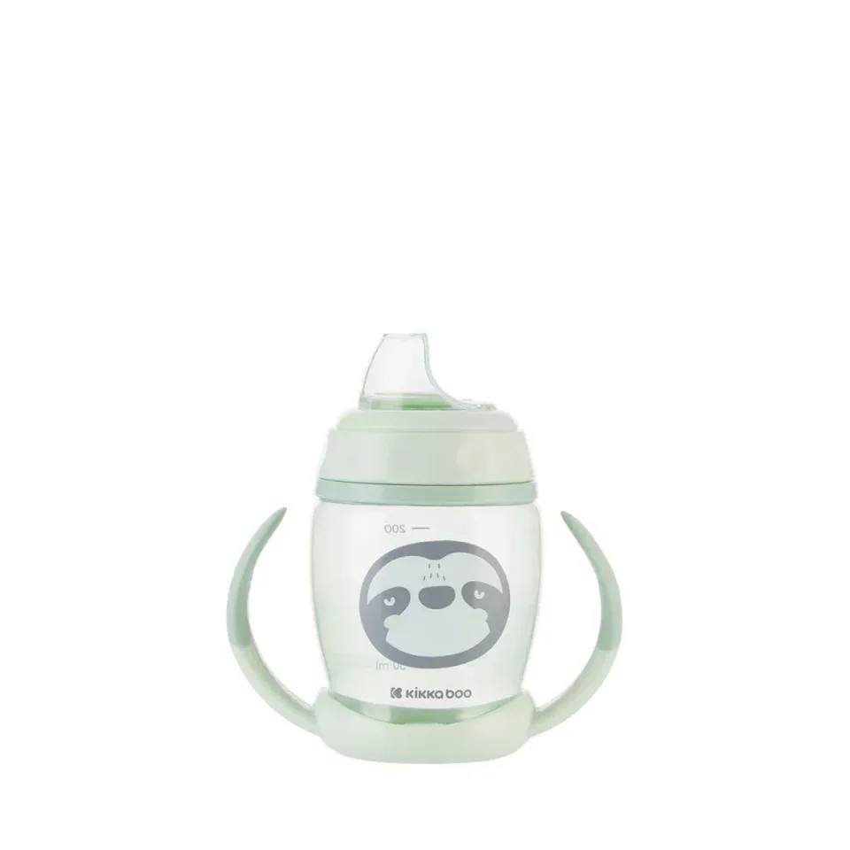Поильник с мягким носиком и ручками KikkaBoo Happy Face Mint, 200 мл foto