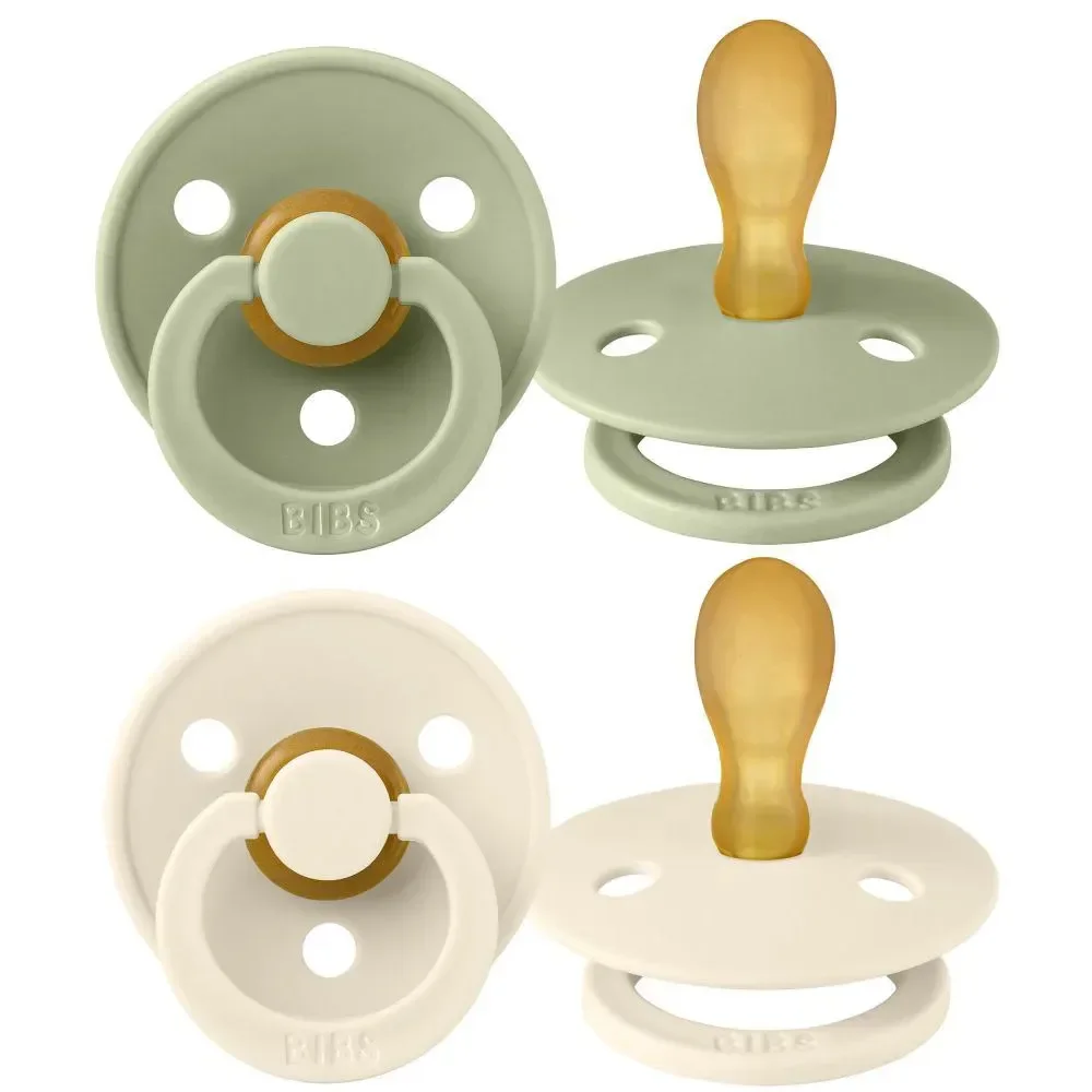 Set 2 suzete simetrice din latex BIBS Colour Ivory/Sage (6-18 luni) foto