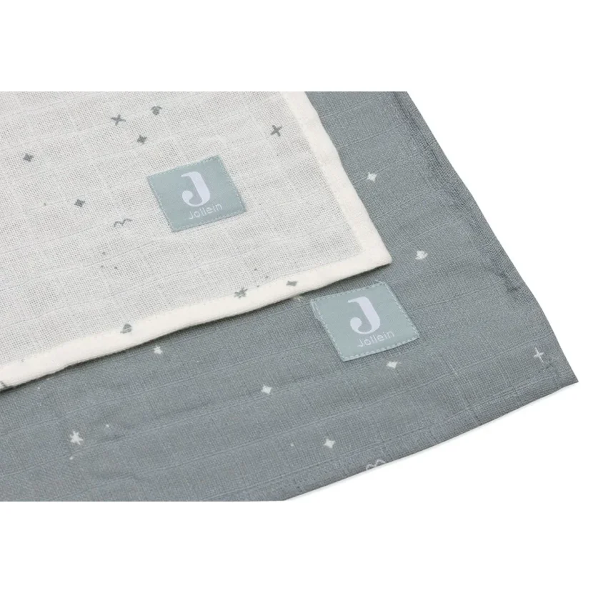Pelinci de muselina Jollein Twinkling Sea Green, 115x115 cm, 2 buc. foto