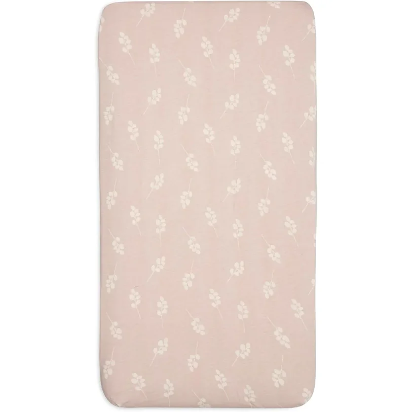 Cearsaf cu elastic Jollein Jersey Twig Wild Rose, 120x60 cm foto