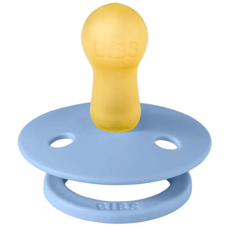 Set 2 suzete rotunde din latex BIBS Colour Sky Blue/Baby Blue (6-18 luni) foto
