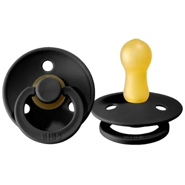 Suzeta rotunda din latex BIBS Black (6-18 luni) foto