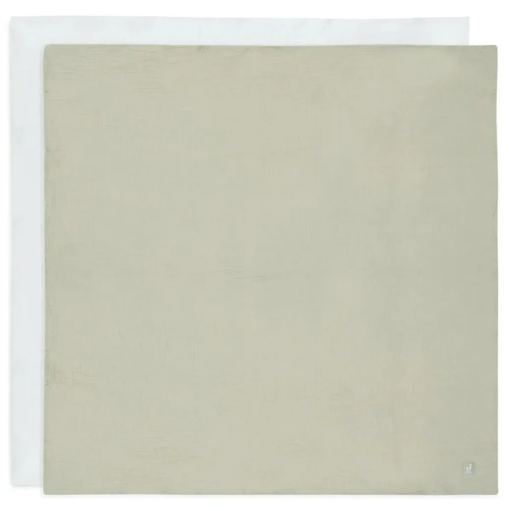 Pelinci de muselina Jollein Olive Green/Ivory, 70x70 cm, 4 buc. foto