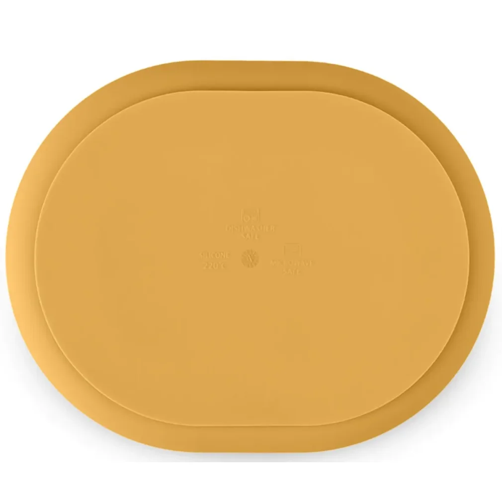 Farfurie compartimentata ovala din silicon Petite&Mars Take&Match Intense Ochre foto