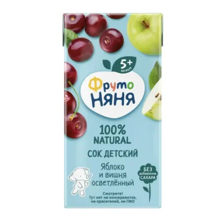 ФрутоНяня suc de mere-cirese 200 ml. (5 m+)