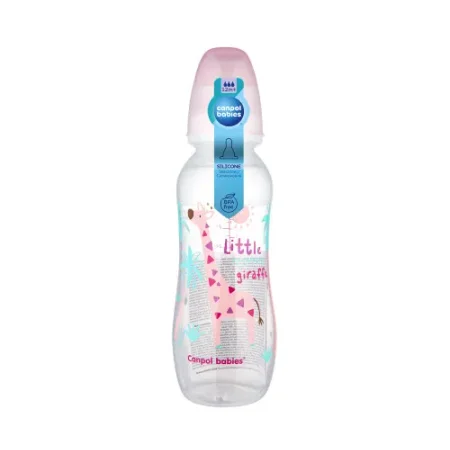 canpol 59/205 biberon din plastic "animale vesele" 330 ml. (12+)