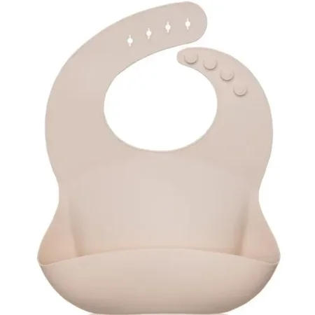 Мягкий силиконовый нагрудник Petite&Mars Sam Beige foto