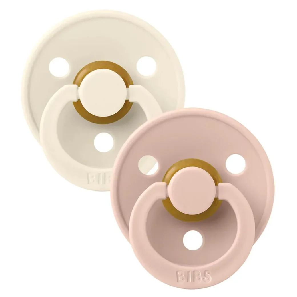 Set 2 suzete rotunde din latex BIBS Colour Ivory/Blush (0-6 luni) foto